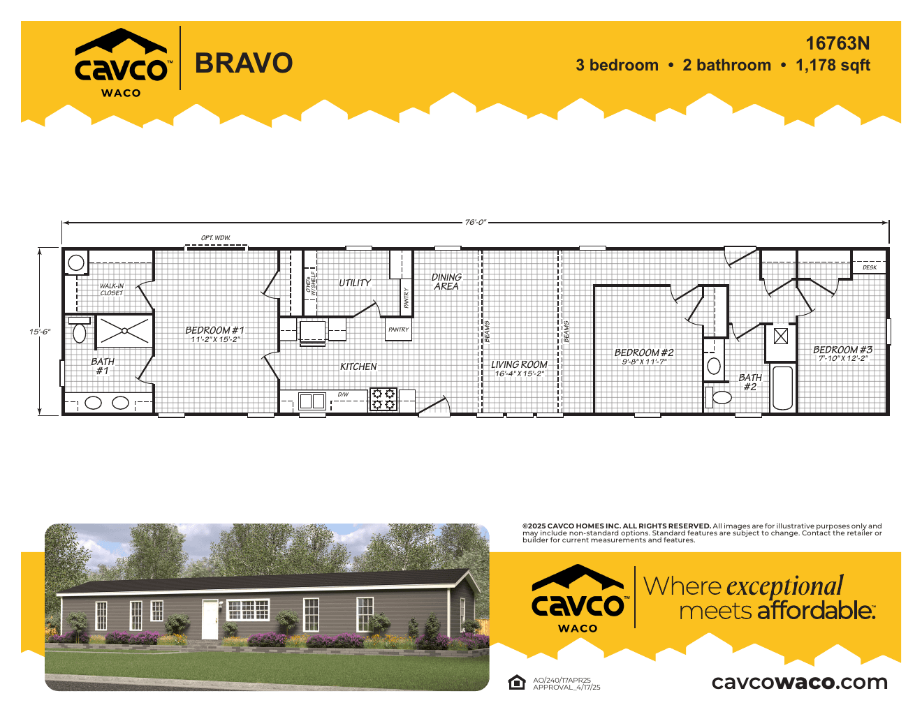 Bravo 16763N floor plan thumbnail