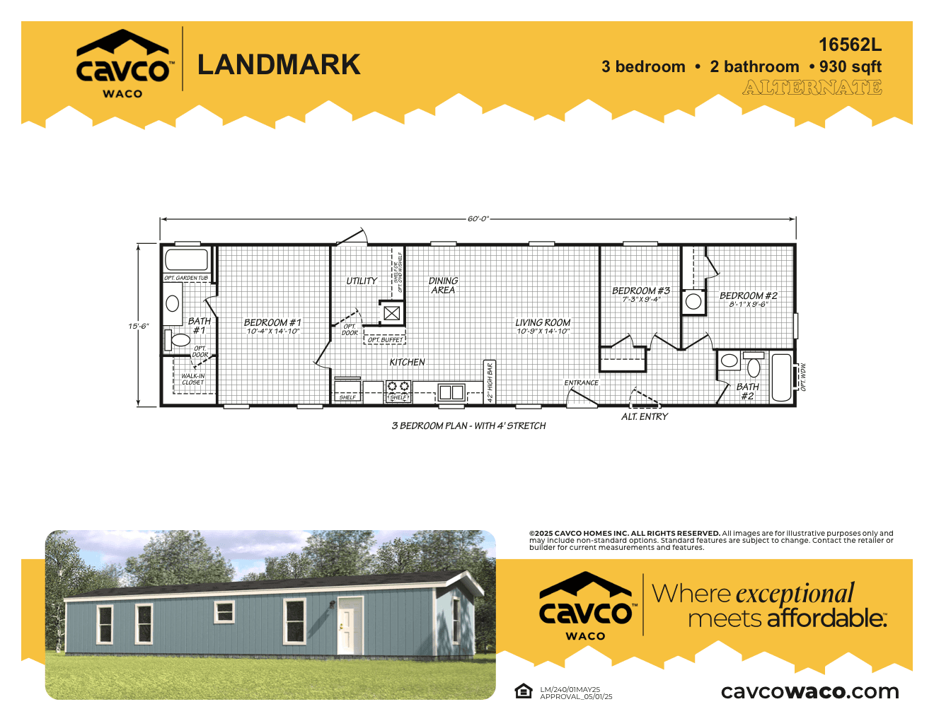 Landmark 16562L (3BR) floor plan thumbnail
