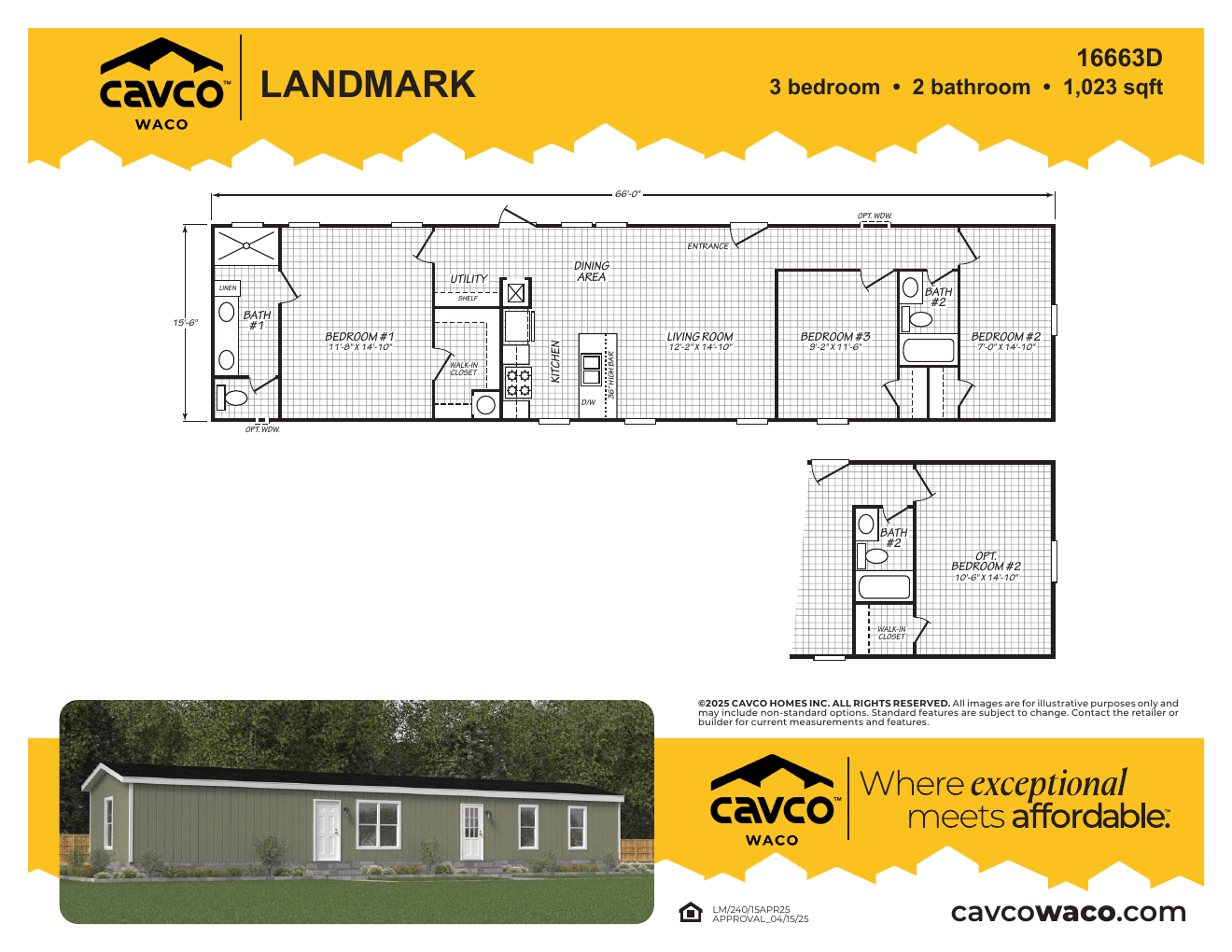 Landmark 16663D floor plan thumbnail