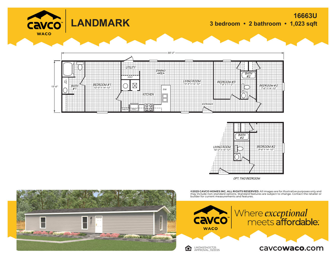 Landmark 16663U floor plan thumbnail