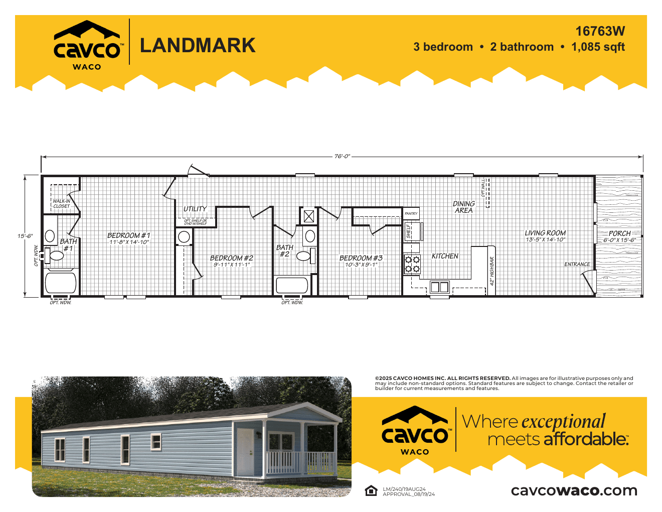 Landmark 16763W floor plan thumbnail